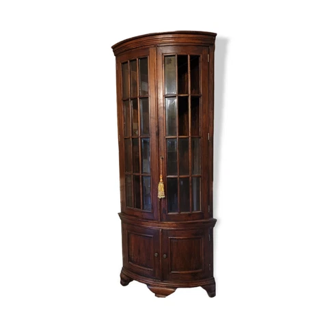 Antiques Corner China Wood Cabinet Size Height 80 in, Width 30 In, Depth 24 In Cover