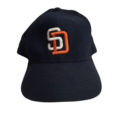 VTG San Diego Padres Wool Hat Size 6⅞ Blue New Era Baseball Cap Fitted - Image 1 of 4