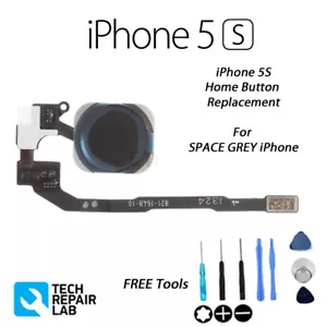NEW iPhone 5S Complete Home Return Click Button Replacement with Tools - BLACK - Picture 1 of 4