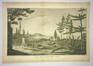 NEW CALEDONIA ISLAND 1774 VOYAGE OF JAMES COOK ANTIQUE VIEW 18e CENTURY - Picture 1 of 4