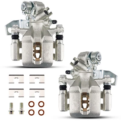 Rear Brake Calipers w/ Brackets for 2002 2003 2004 2005 Acura EL RSX Honda Civic - Image 1 of 4