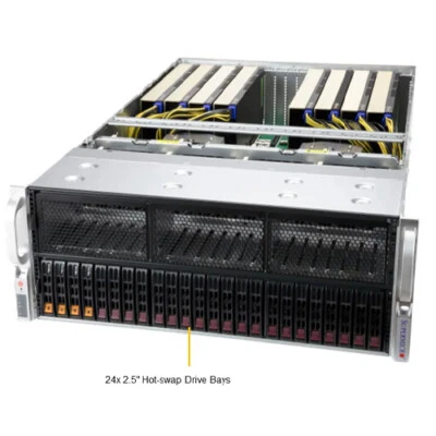 AS-4125GS-TNRT Server 24x2.5" +2X AMD EPYC 9654 + 960G SSD + DDR5 64G - Image 1 of 3