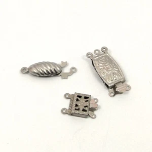 Stainless Steel FILIGREE Hook CLASP Findings for DIY Necklace Making 1-3 Strand - Picture 1 of 4