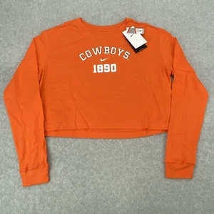 Damen Nike Oklahoma State Cowboys Langarm Cropped T-Shirt Orange Größe Small - Bild 1 von 13
