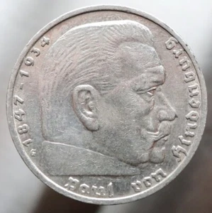 5 Reichsmark 1936 G - Germany Third Reich KM#94 silver coin with swastika -#R766 - Picture 1 of 5