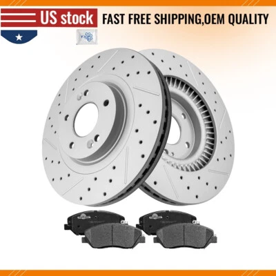 Rotores de disco de freno delanteros pastillas de cerámica para Hyundai Santa Fe XL 2013-2015 2016 3,3 L Foto 1 de 4