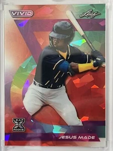 2024 Leaf Vivid Baseball JESUS MADE RC Milwaukee Brewers Crystal Red XRC /8 - Picture 1 of 2