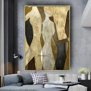 Oil Painting Gold Picasso 50x70cm No frame On Canvas 100% Handmade Mural Modern - Picture 1 of 13