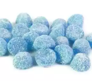 Blue Rampberries SOUR Mini Rubberes 4 libbre caramelle gommose sfuse SPEDIZIONE GRATUITA USA! - Foto 1 di 5