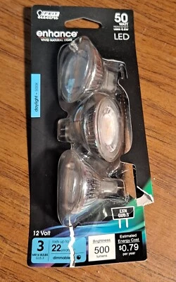 MR16 12V 50W LED "daylight" 5000K Light Bulb (Open Pack of 3) - Image 1 of 4