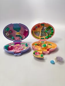 Lot 2 1995 Polly Pocket Bluebird Shetland Pony Stall & Einhorn Wiese UNVOLLSTÄNDIG - Bild 1 von 7