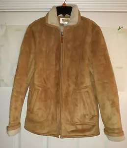 Talbots Petites beige faux suede/ faux fur line washable coat P - Picture 1 of 8