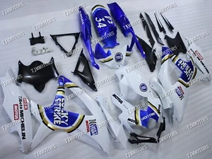 Fit for 08-10 GSXR600/750 White Blue ABS Injection Mold Bodywork Fairing Panels - Picture 1 of 9