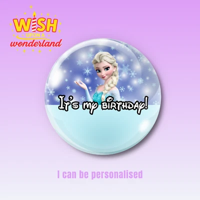 Insignia Botón Cumpleaños Personalizada Disney Frozen Elsa - Prendedor Personalizado - Olaf - Anna Foto 1 de 4