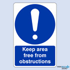 Keep Area Free From Obstructions Safety Sign
