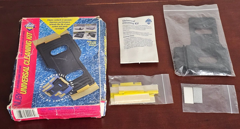 1993 Nintendo NES Super SNES Sega Genesis Game Gear Boy gb NUBY CLEANING KIT cib - Image 1 of 3