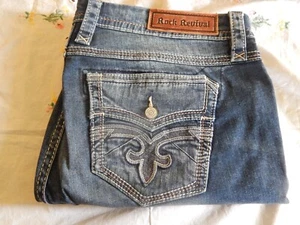 ROCK REVIVIAL MUJER W34 X L24 CLAIR JEANS RN #124708 - Imagen 1 de 5