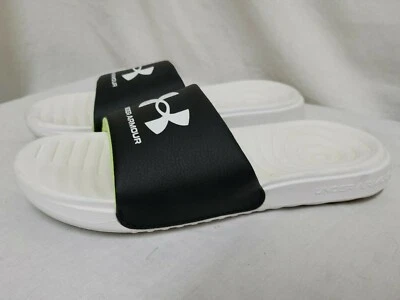 UNDER ARMOUR KIDS YOUTH SLIDES SANDALS BLACK/WHITE SIZE Y5 FREE SHIPPING  - Image 1 of 4