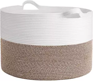 INDRESSME Xxxlarge Cesto in Corda di Cotone 21,7" X 21,7" X 13,8" Tessuto per Lavanderia Bambino B - Foto 1 di 12