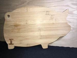 Hardwood Cutting Board, Simply Bamboo Pig Shaped, Butcher Block, 5/8” Thick - Picture 1 of 9