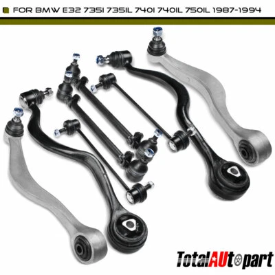 8x Kit de rótula de brazo de control de suspensión inferior superior delantera para BMW E32 735i tracción trasera Foto 1 de 4