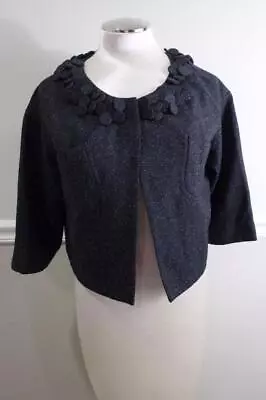 Chaqueta Recortada Robert Rodriguez Gris Botón JOYA Escote Talla 8 (ja200 Foto 1 de 4