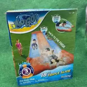 Bestway H20GO! Triple Slip N Slide Aquarampe Badepool 18 Fuß Wasserrutsche - Bild 1 von 2