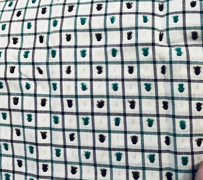 Tela de algodón a cuadros verde y púrpura sobre blanco clip difuso de colección BTHY 44" X 18" Foto 1 de 4