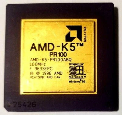 100MHz AMD K5 24KB L1/66MHz SOCKET 5 & 7 AMD-K5-PR100ABQ CPU - Image 1 of 3