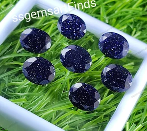 Natürlicher blauer Sandstein facettiert ovale Form lose Edelstein zur Schmuckherstellung - Bild 1 von 11