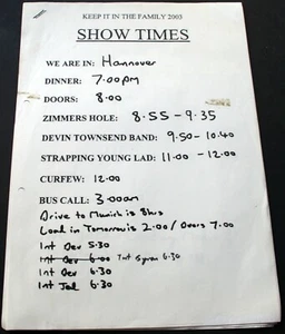 Strapping Young Lad Devin Townsend Zimmer's Show Time Keep It in The Family 2003 - Picture 1 of 13