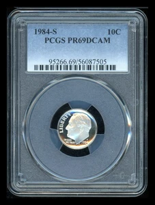 1984 S Roosevelt Dime PCGS PR69 DCAM - Bild 1 von 2