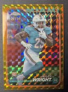 2024 Topps cromo novato Jaylen Wright refractor onda dorada/50 - Imagen 1 de 2