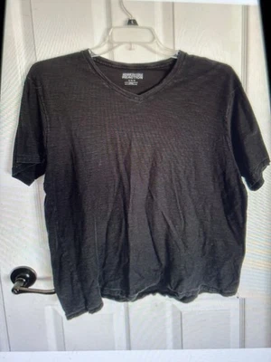 Camiseta pulóver de manga corta con cuello en V XL negra de Reaction Kenneth Cole para hombre Foto 1 de 4