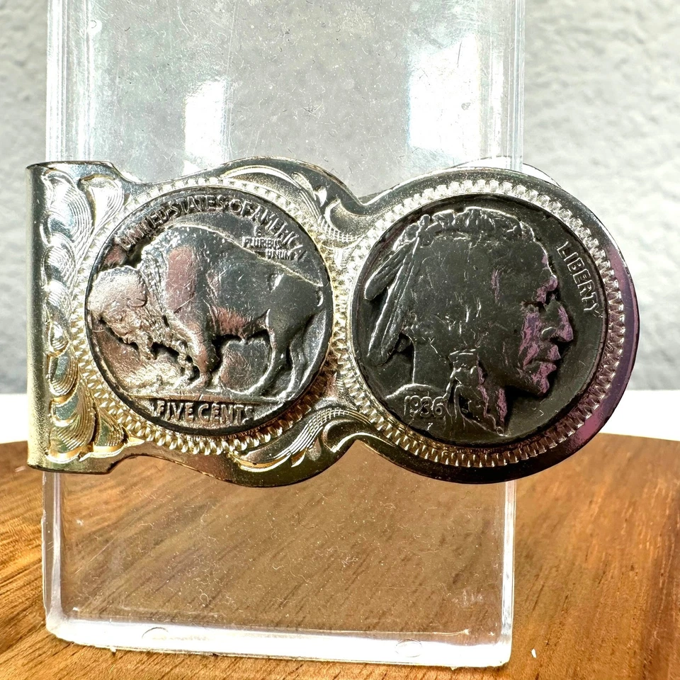 Montana Silversmiths Sterling Silver Money Clip Buffalo Nickel Indian Head Coin - Image 1 of 4