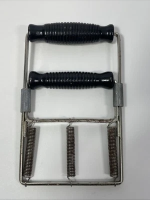 Винтажный 1950-х пружинный захват тренажер сила красные деревянные ручки - Изображение 1 из 4