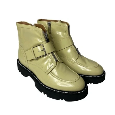 Aquatalia Women's Size 9M Helina Zip Buckle Leather Booties Lug Sole Tan - Image 1 of 4