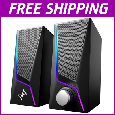 Hi-Fi Stereo Computer Speakers with 6 Lighting Modes - Image 1 of 4