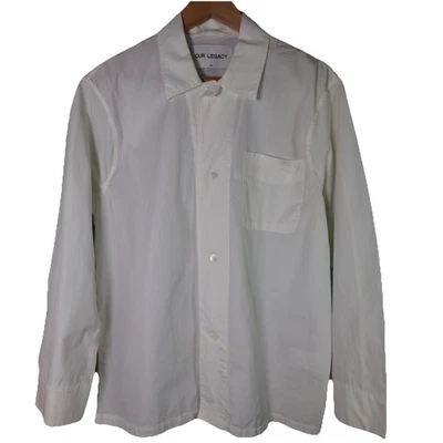 Our Legacy Shirting Long Sleeve Cotton Shirt In White Size 48 - Image 1 of 4