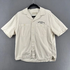 Abercrombie Fitch Camp Collar Workwear Embroidered Shirt Mens S Button Down NY - Picture 1 of 12