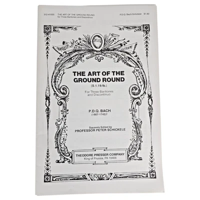 PDQ Bach Art Of The Ground Round Sheet Music SATB Chorus Full Score Vintage - Image 1 of 4