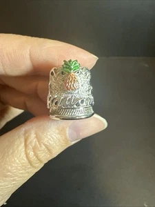 Vintage Metal Thimble With A Hawaii Pineapple Design; Souvenir - Picture 1 of 6