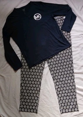 Conjunto de 2 piezas de pijama Michael Kors Loungewear azul para dormir pantalón de salón grande para hombre Foto 1 de 4