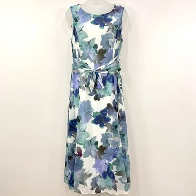 Vestido Anne Klein Feminino M Floral Novo com etiquetas Feminino Igreja Tea Party Evento Delicado - Imagem 1 de 4