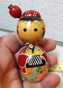 Japan handgefertigte Holz Kokeshi Volkskunst Puppe japanische Kunst, sehr bunt - Bild 1 von 5