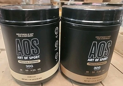 (2) Variety Pack AOS Whey Protein Powder  2.3lb Tot Exp 10/25 Chocolate Vanilla - Image 1 of 3