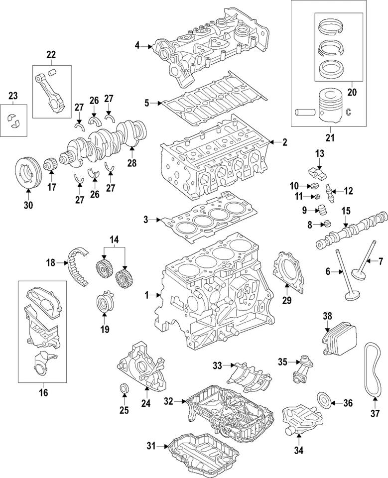 Braços de balanço genuínos Volkswagen 04E-109-411-T - Imagem 1 de 1