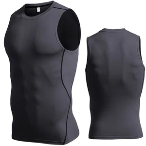 Sports Vest Men's Tight Fitting Fitness Training Running Speed Drying Basketball - Picture 1 of 25