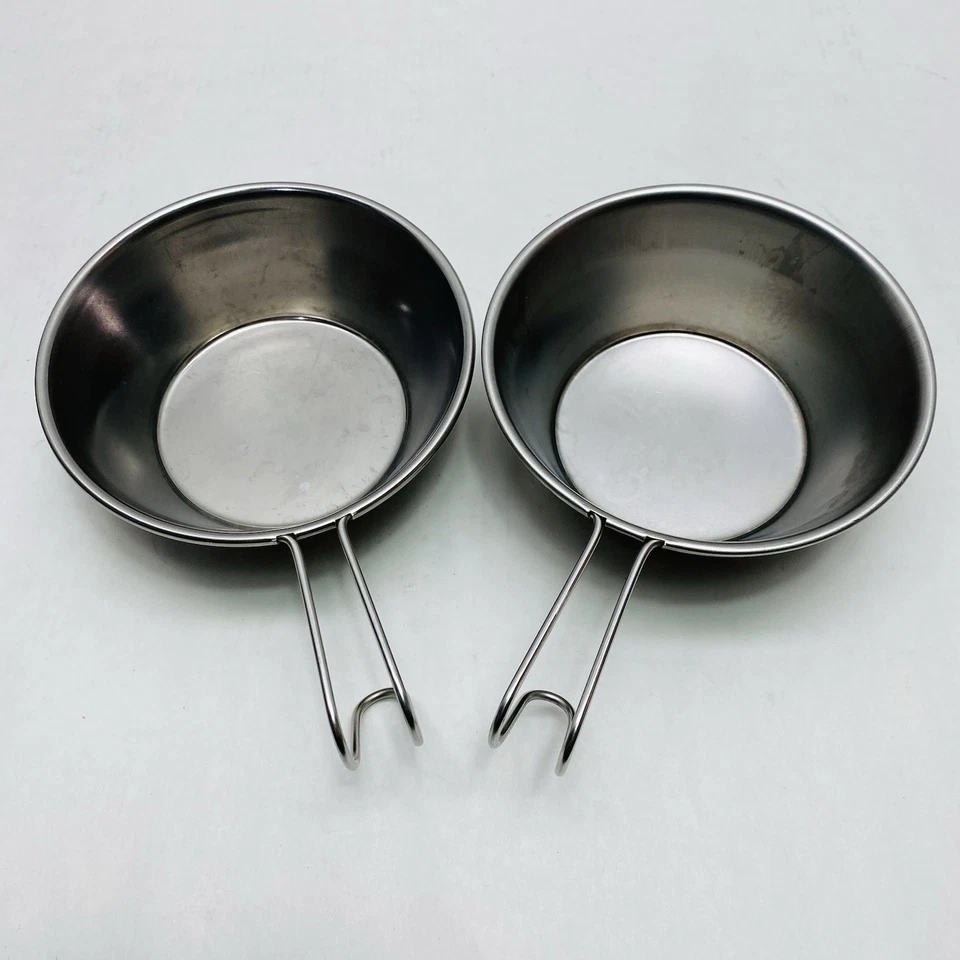 Lote de 2 tazas Sierra de acero inoxidable NUEVAS para camping arroyo inmersión hechas en Japón Foto 1 de 4
