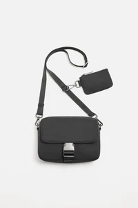 New Zara Nylon Crossbody Bag One Size  3611/520 Black  tote shoulder waist pack - Picture 1 of 5